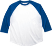 ロイヤルブルー:ラグランベースボールTシャツ