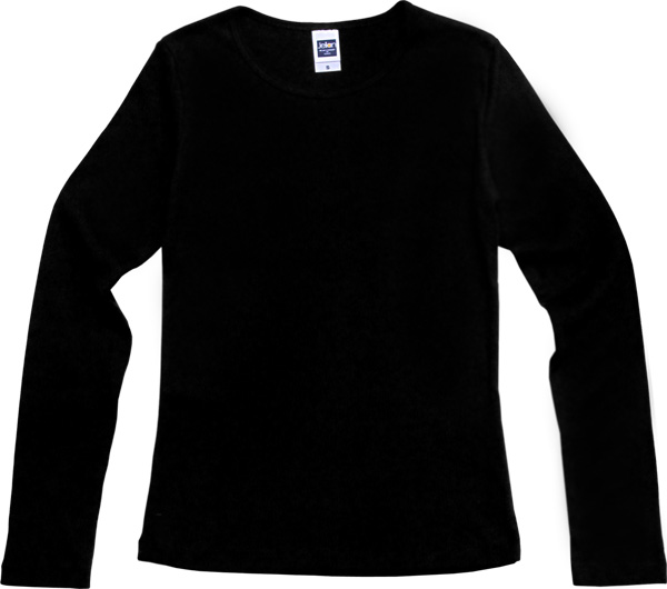 ブラック:長袖レディースTシャツ