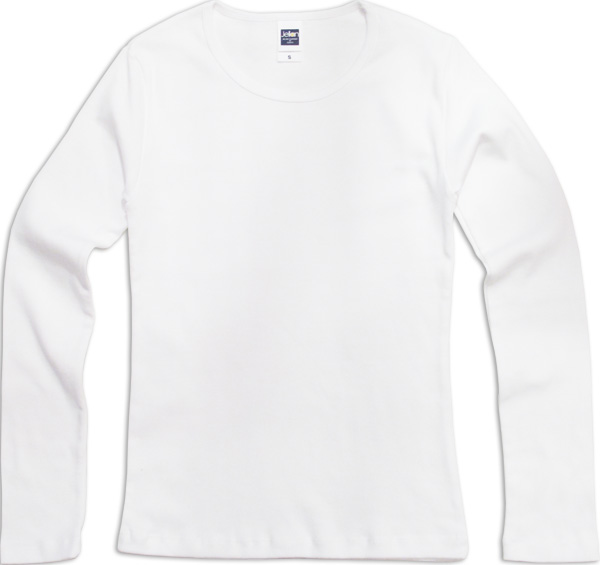 ホワイト:長袖レディースTシャツ