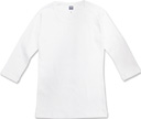 ホワイト:レディースラグランTシャツ 七分丈