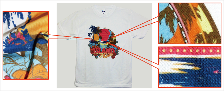 Tシャツのプリント部分の拡大写真